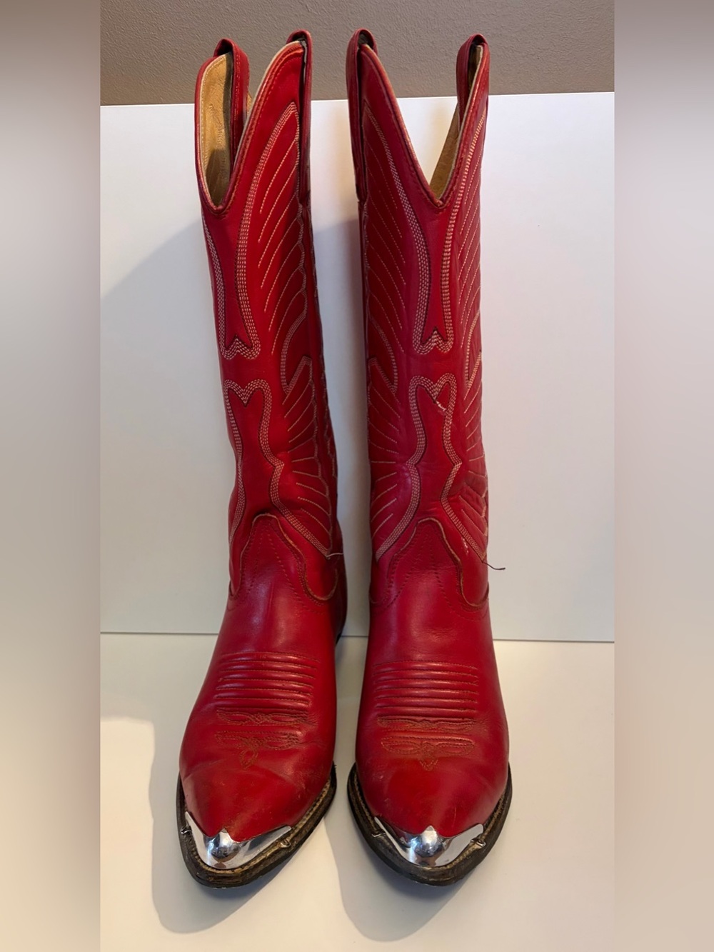 Women's Red Western Heeled Cowboy Boots